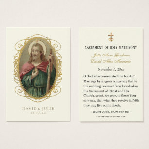 St. Jude Catholic Wedding Prayer Card