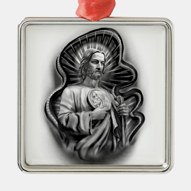 St.Jude, saint jude catholic ornament, christian Metal Ornament (Front)