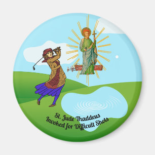 St. Jude Thaddeus & Intrepid Female Golfer Magnet