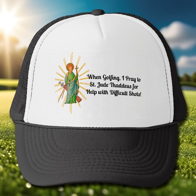St Jude Thaddeus, Invoked for Difficult Golf Shots Trucker Hat (Creator Uploaded)
