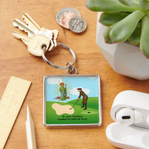 St. Jude Thaddeus & Panic-stricken Duffer Key Ring