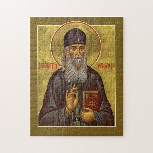 St. Justin Popovic Orthodox Christian Icon Jigsaw Puzzle (Vertical)