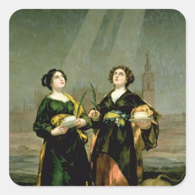 St. Justina and St. Rufina, 1817 Square Sticker (Front)