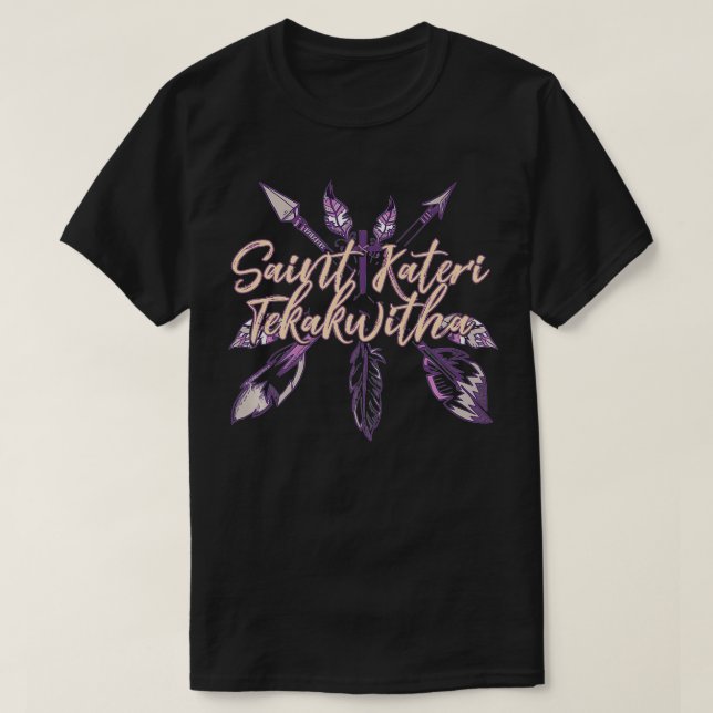 St Kateri Tekakwitha Saint Catholic Lily of the Mo T-Shirt (Design Front)