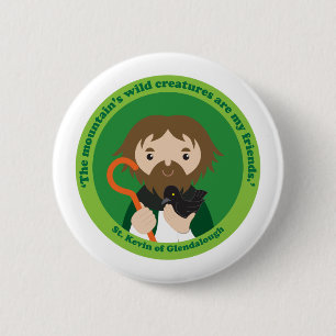 St. Kevin of Glendalough 6 Cm Round Badge