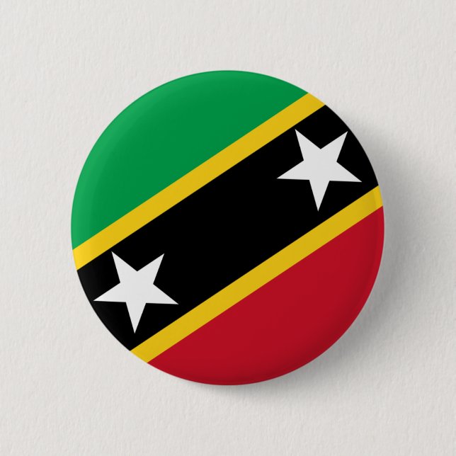 St Kitts and Nevis Flag 6 Cm Round Badge (Front)