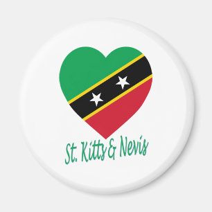 St Kitts and Nevis Flag Heart Magnet