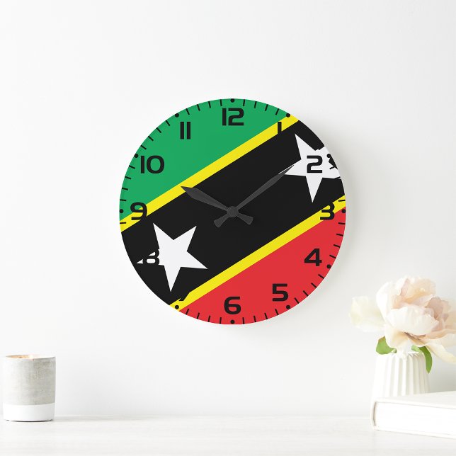 St Kitts And Nevis Flag Large Clock (Creator Uploaded)