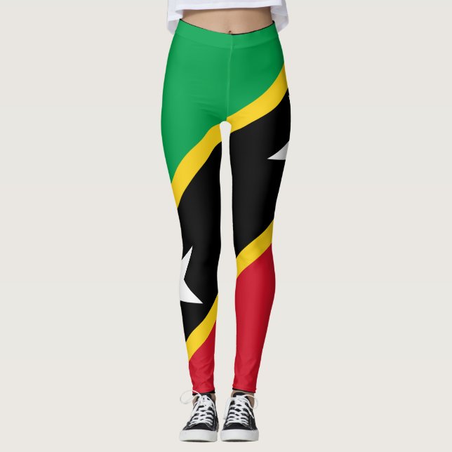 St Kitts And Nevis Flag Leggings (Front)