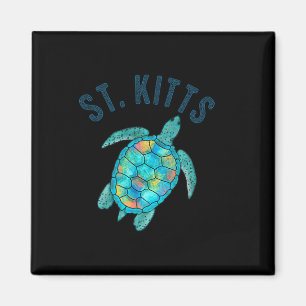 St Kitts Beach Design Sea Turtle Illustration Gift Magnet