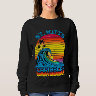 St Kitts Caribbean Retro Throwback Surf & Beach So Sweatshirt