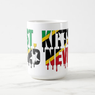 St. Kitts Drip Text Caribbean Flag Design Fan Coffee Mug