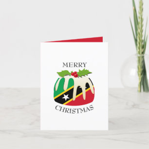 ST KITTS FLAG   Christmas Pudding   Festive Holiday Card