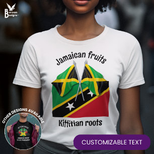 ST KITTS JAMAICA Dual Heritage Customisable T-Shirt