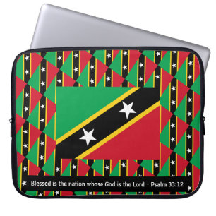 ST KITTS & NEVIS Blessed Nation Psalm 33:12 Laptop Laptop Sleeve