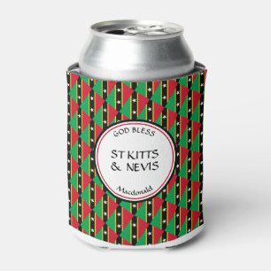 ST KITTS NEVIS Custom Patriotic GOD BLESS Can Cooler