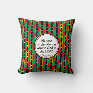 ST KITTS & NEVIS FLAG   Blessed Nation   Patriotic Cushion