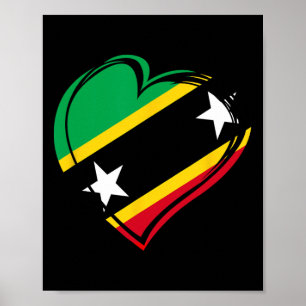 St Kitts Nevis Flag Caribbean Vacation Kids Women Poster