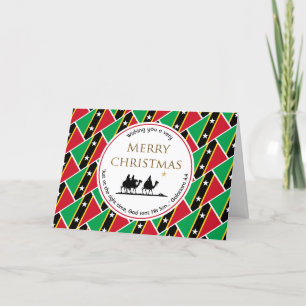 ST KITTS NEVIS FLAG Three Wise Men Christmas Holiday Card