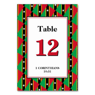 ST KITTS NEVIS Patriotic Celebration Banquet Table Number