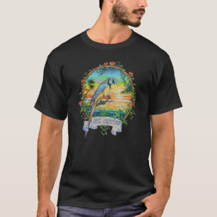 St Kitts West Indies Vintage Tropical Parrot Vac T-Shirt
