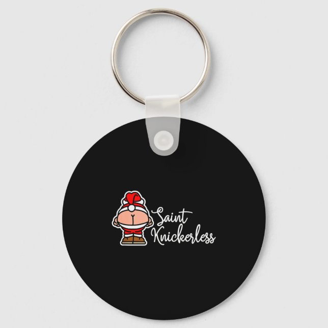 St. Knickerless Funny Mooning Santa Claus Christma Key Ring (Front)
