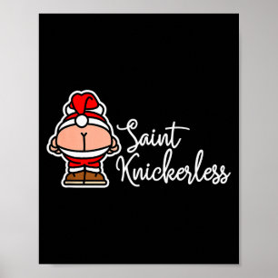 St. Knickerless Funny Mooning Santa Claus Christma Poster