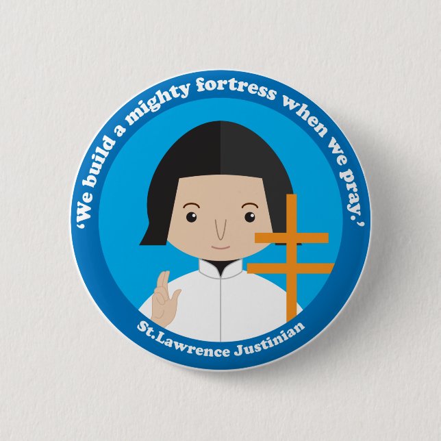 St. Lawrence Justinian 6 Cm Round Badge (Front)