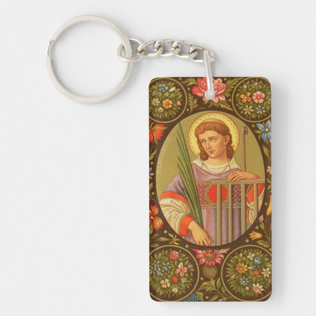 St. Lawrence of Rome (PM 04) Double Image Key Ring (Front)