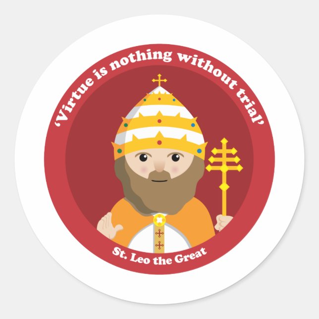 St. Leo the Great Classic Round Sticker (Front)