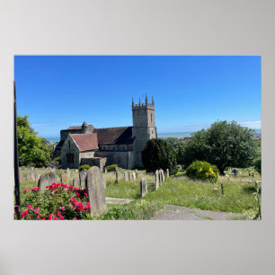 St Leonards Church Hythe from above Poster