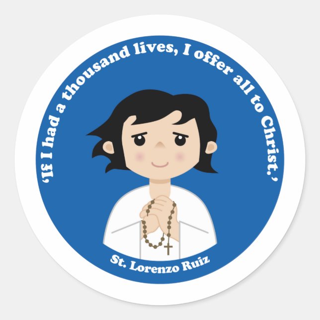 St. Lorenzo Ruiz Classic Round Sticker (Front)