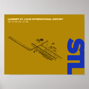 St. Louis Airport (STL) Diagram Poster