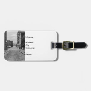 St Louis Alley Grayscale Luggage Tag