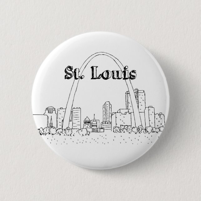 St. Louis Arc Vacation Drawing Vacation Art Travel 6 Cm Round Badge (Front)
