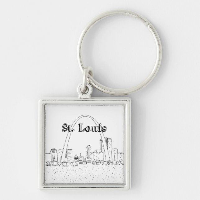 St. Louis Arc Vacation Drawing Vacation Art Travel Key Ring (Front)
