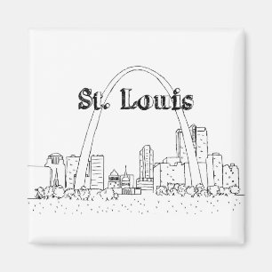 St. Louis Arc Vacation Drawing Vacation Art Travel Magnet