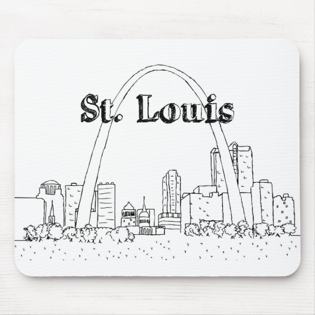 St. Louis Arc Vacation Drawing Vacation Art Travel Mouse Pad (Front)