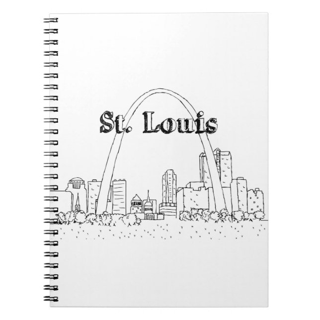 St. Louis Arc Vacation Drawing Vacation Art Travel Notebook (Front)