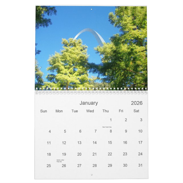 ST.LOUIS ARCH CALENDAR (Jan 2026)