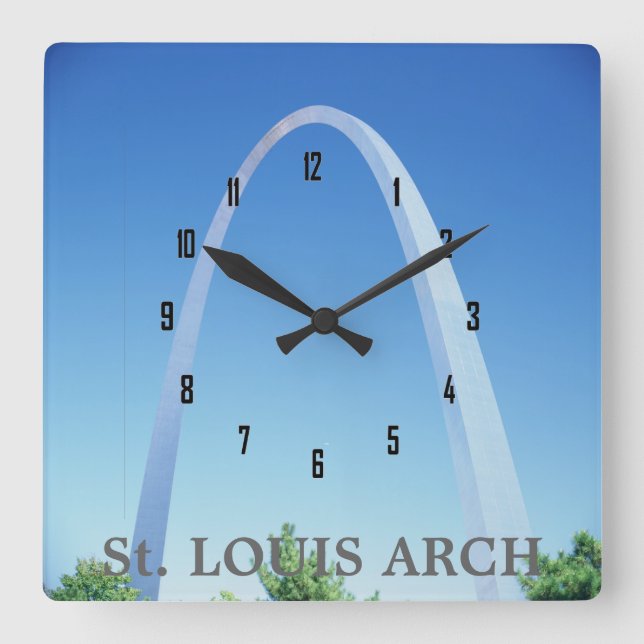 St. LOUIS ARCH Square Wall Clock (Front)