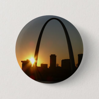 St. Louis Arch Sunset 6 Cm Round Badge