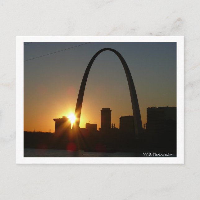 St. Louis Arch Sunset Postcard (Front)