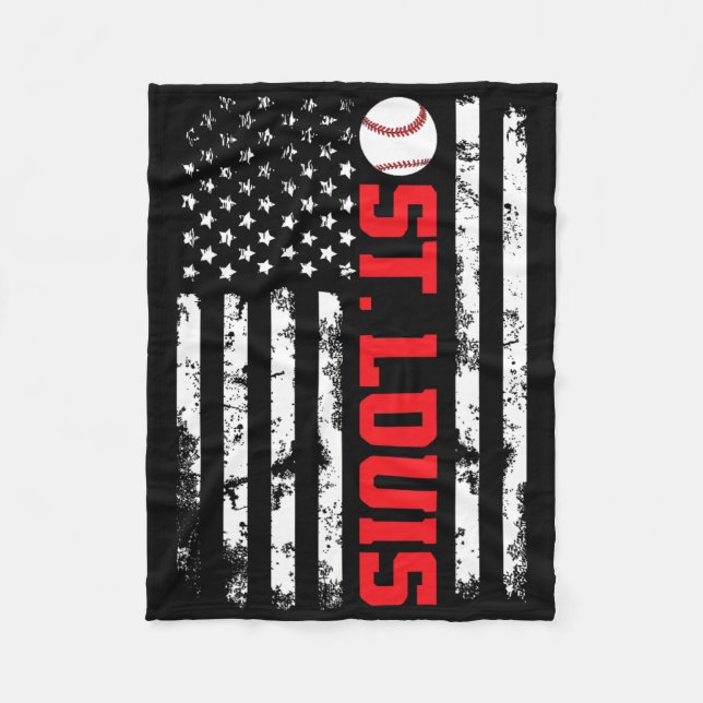 St. Louis Baseball Usa Flag  Fleece Blanket (Front)