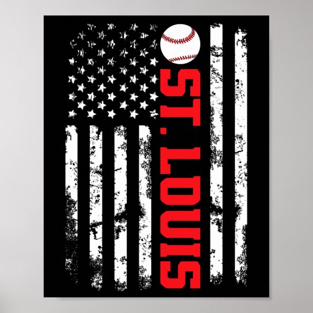 St. Louis Baseball Usa Flag  Poster (Front)