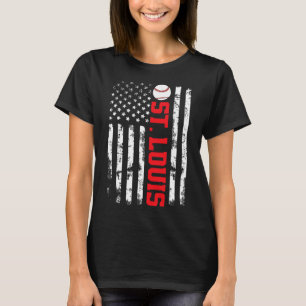 St. Louis Baseball Usa Flag T-Shirt