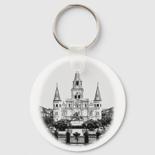 St. Louis Cathedral Jackson Square Sketch Key Ring