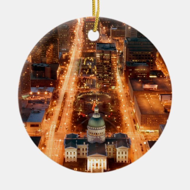 St. Louis Christmas View Ceramic Ornament (Front)