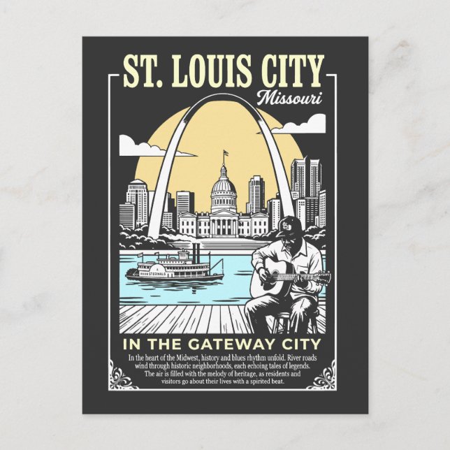 St. Louis City Missouri in the Gateway City Postcard (Front)