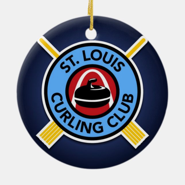 St Louis Curling Club Ceramic Tree Decoration (Back)